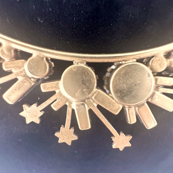 Gold-tone Starburst Necklace with Crystal Clear Round and Baguette Cryst… - Picture 10 of 12